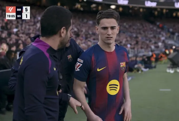 五大联赛直播-替补登场，加维去年8月24日后首次代表巴萨出战正式比赛
